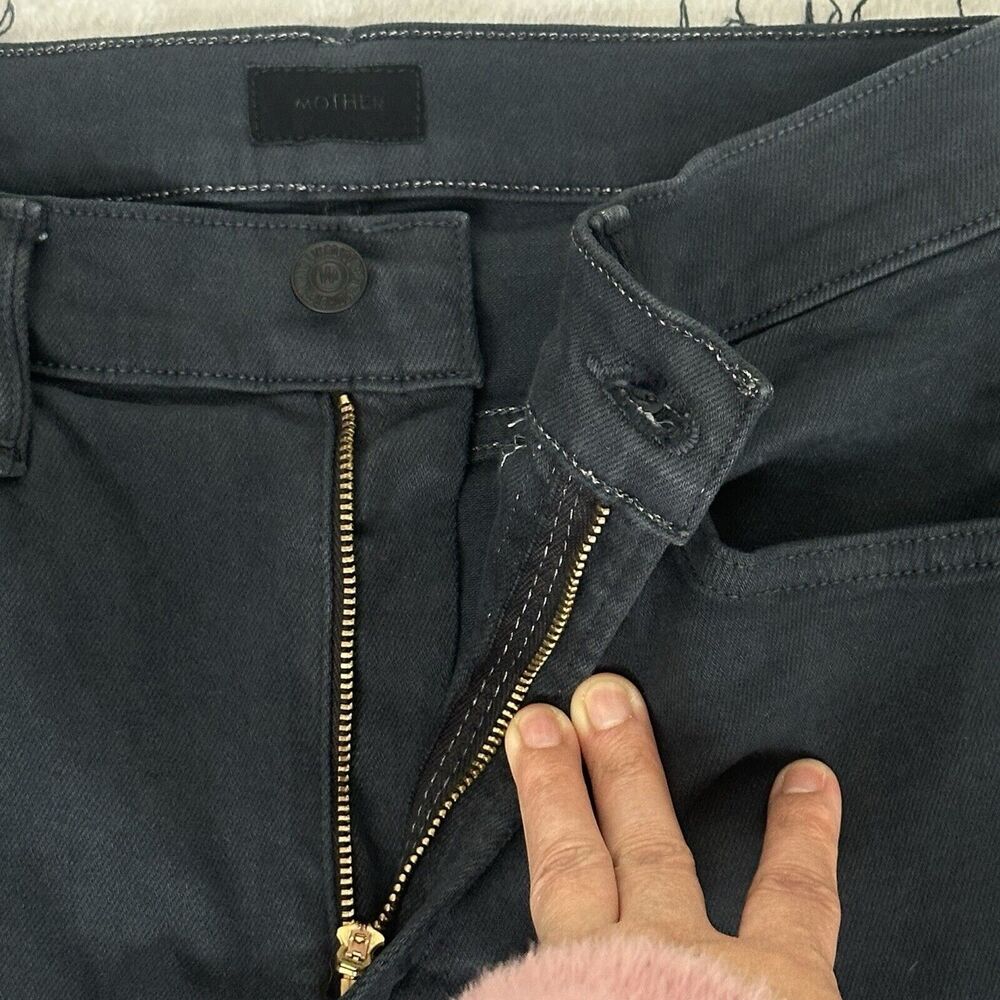 Mother The Insider Crop Step Fray Jeans Second Chance Faded Black Women's Sz 27 - Picture 12 of 16